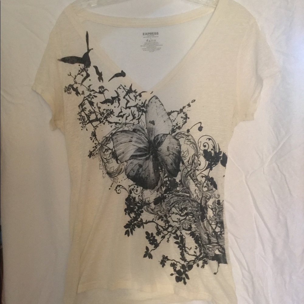 White Express V Neck